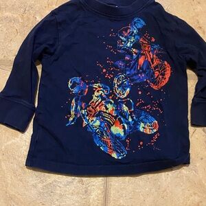 Okie Dokie Navy Motorcycle Graphic Long Sleeve Tee
